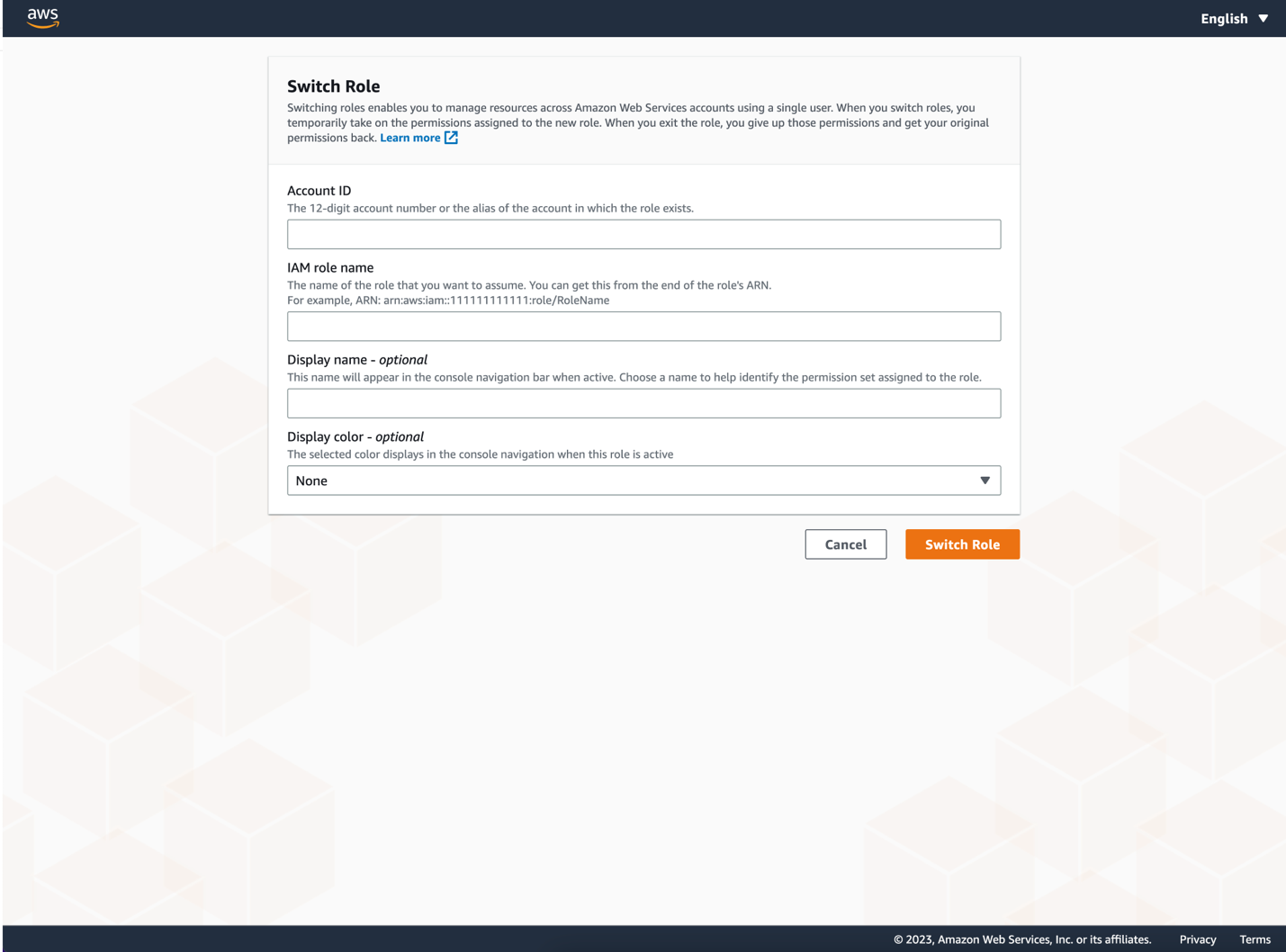 Figure 3: Switch role page