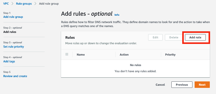 Figure 3: Add a rule