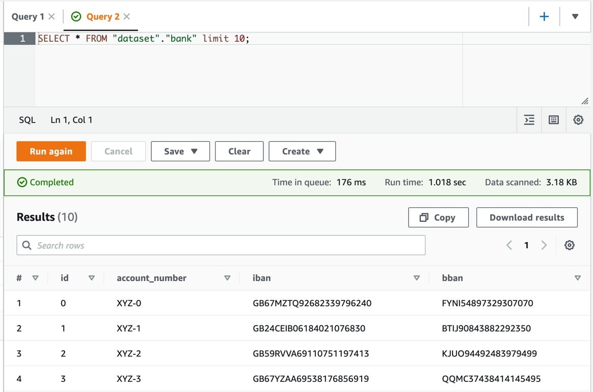 Figure 13: Athena console with query results in clear text