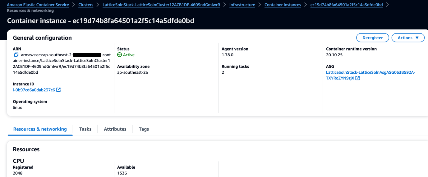 Figure 7: Single container instance