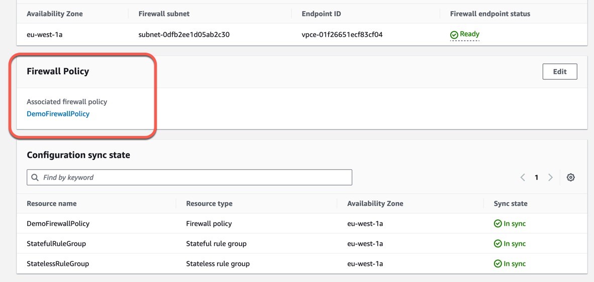 Figure 12: Identify the existing firewall policy associated with the firewall