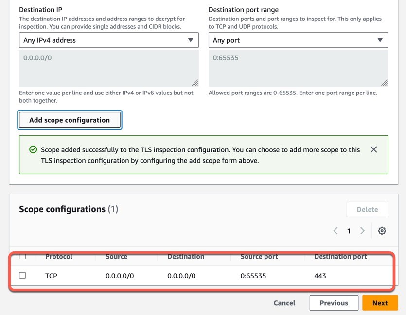 Figure 7: Add the scope configuration to the SSL/TLS inspection policy