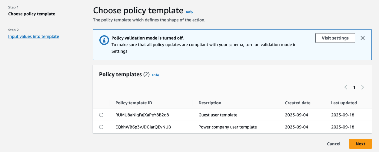 Figure 13: Select Guest user template