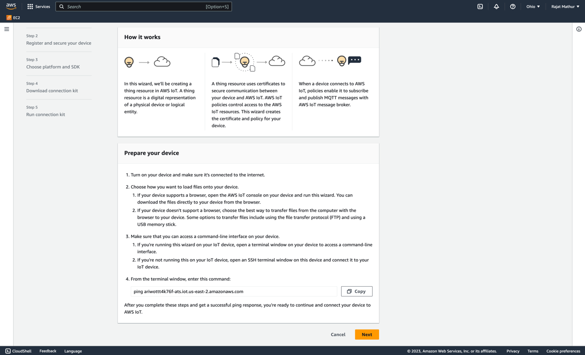 Figure 16: Review how IoT Thing works before proceeding