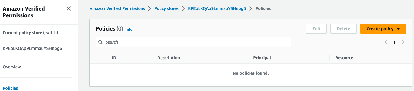 Figure 4: Create static policy