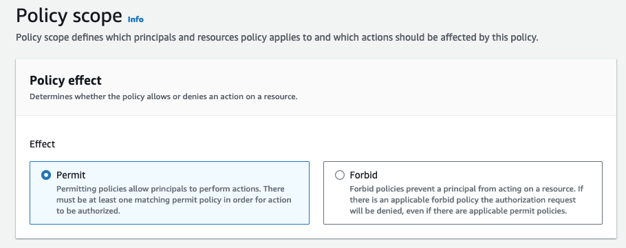 Figure 5: Define policy effect