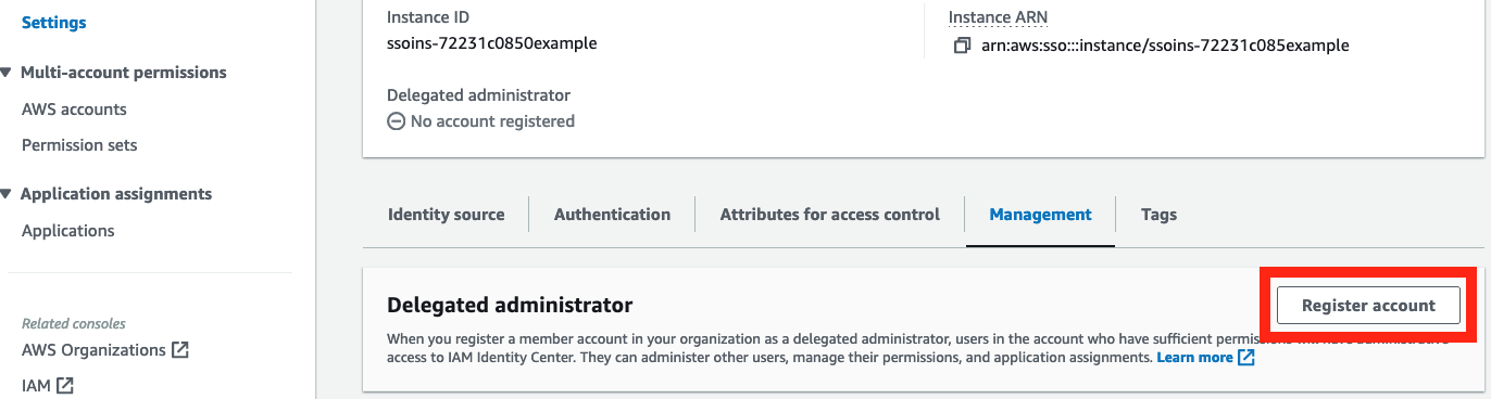 Figure 1: Set up delegated administration