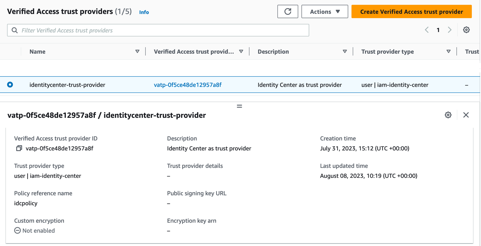 Figure 6: This screenshot shows that user identity trust providers have been created