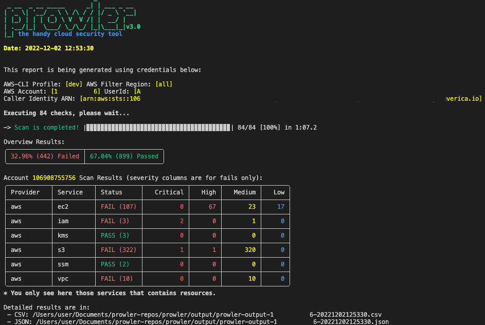 Figure 3: Prowler CLI in action