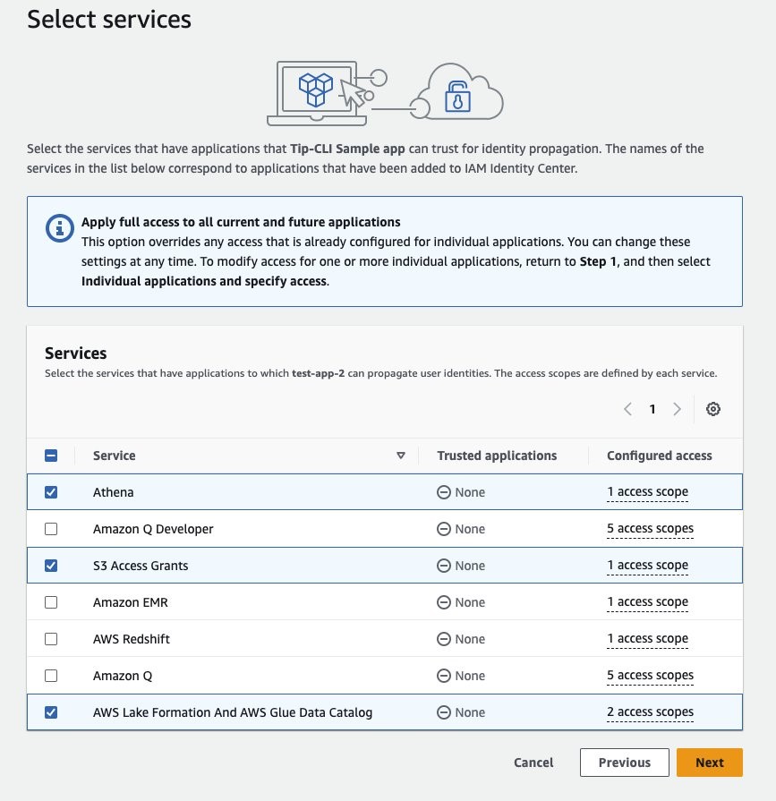 Figure 7: Configure application user propagation