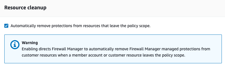 Figure 17: Enable resource cleanup