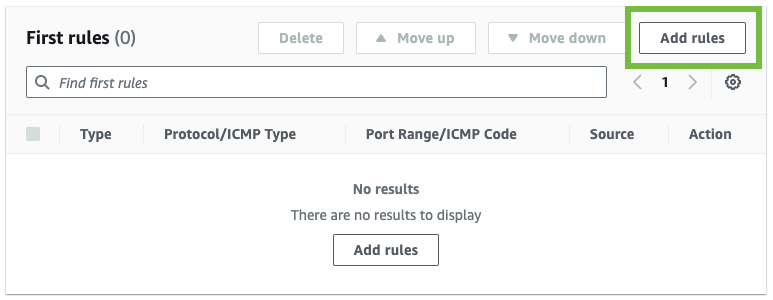 Figure 3: Add rules in the First rules section