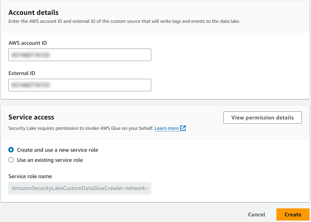 Figure 7: Account details and service access