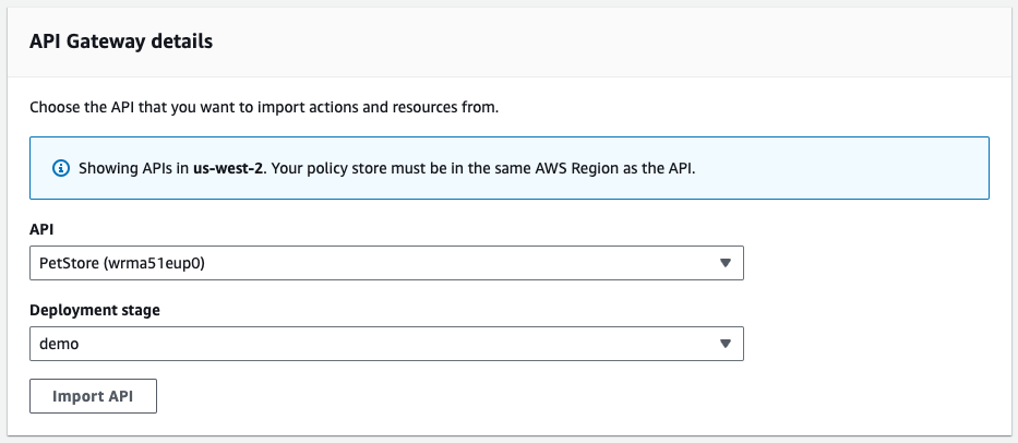 Figure 2: API Gateway and deployment stage