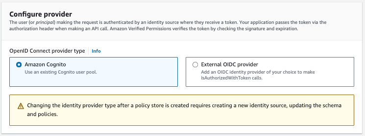 Figure 4: Choose Cognito user pool as identity provider