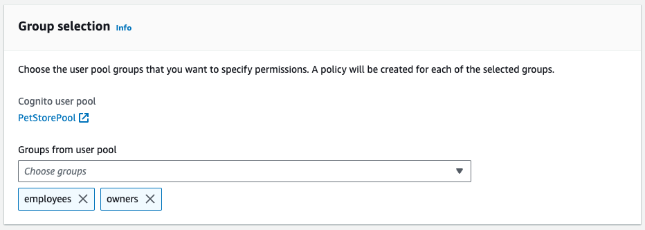 Figure 6: Assign actions to groups