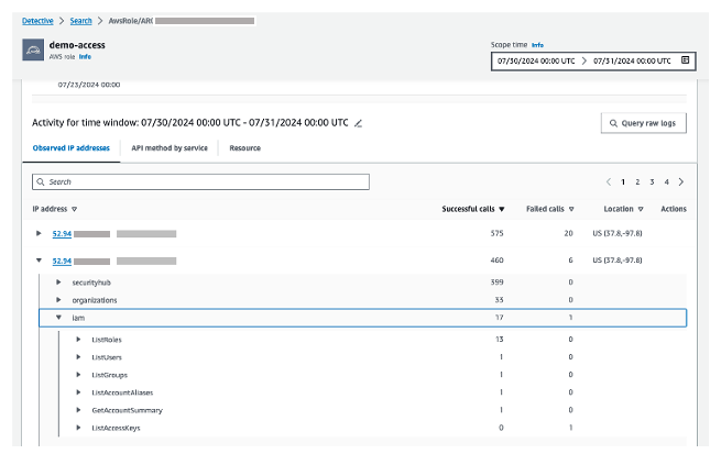 Figure 13: Granular details for the selected IP address