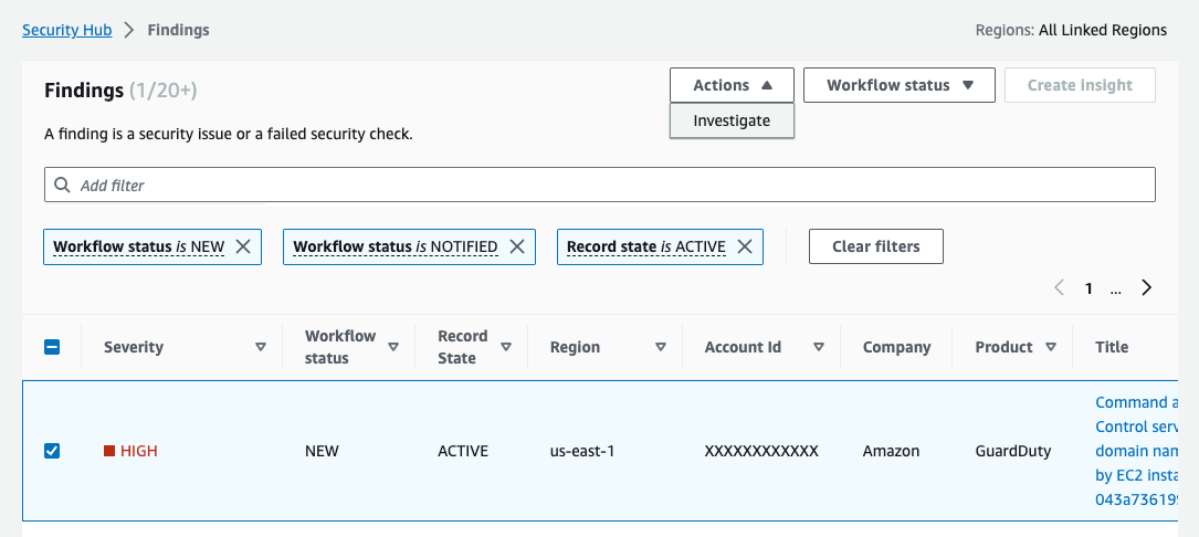 Figure 7: Initiate the on-demand finding enrichment