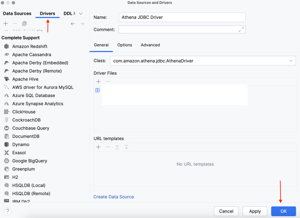 Figure 12: Add database drivers