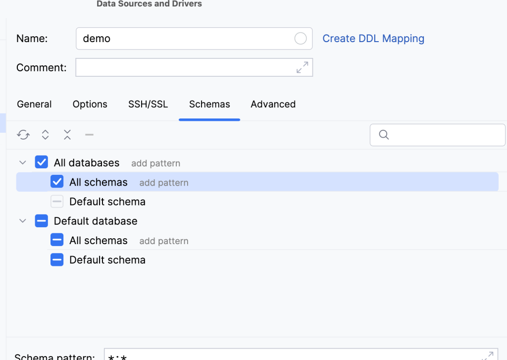 Figure 18: Select data source databases and schemas