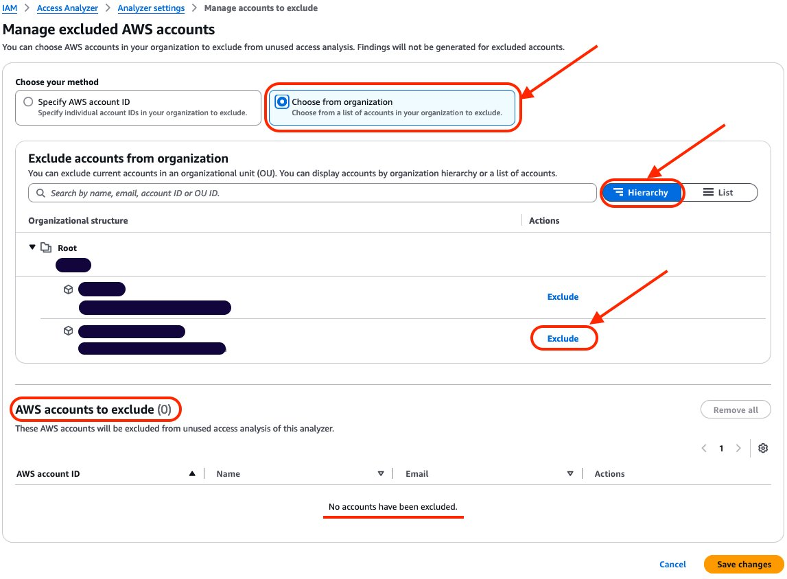 Figure 5: Exclude sandbox account