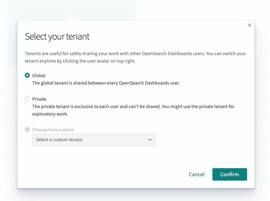 Figure 10: Select and confirm your tenant