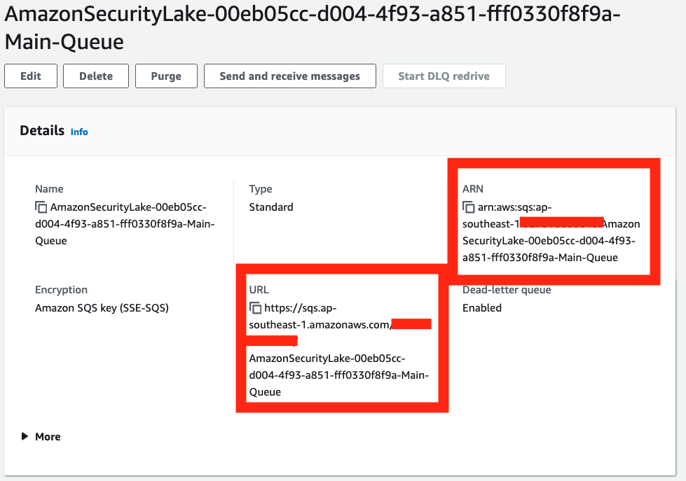 Figure 5: Relevant details from the SQS queue