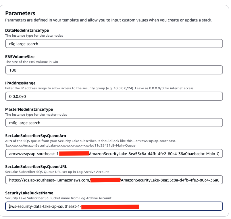 Figure 6: Add stack parameters