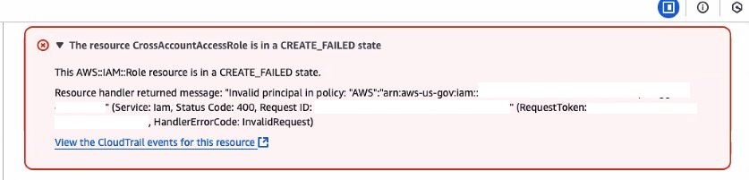 Figure 1: Failure message for cross partition trust policy