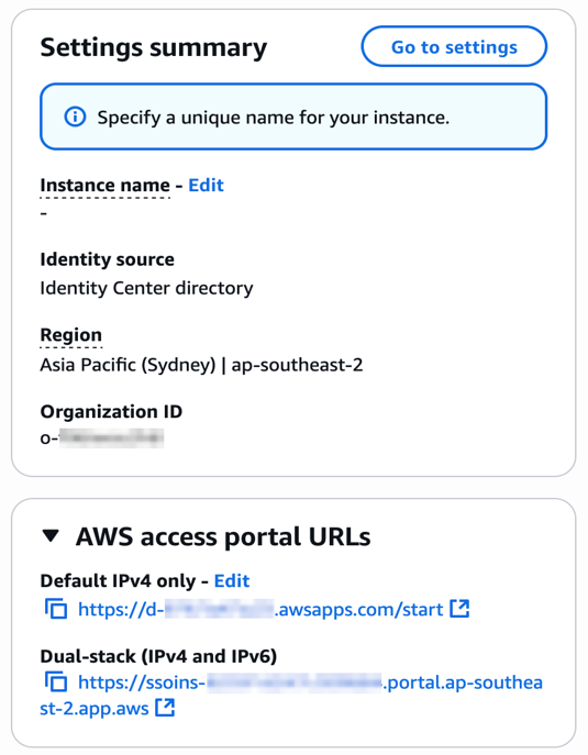 Figure 4: Locate dual-stack access portal endpoints