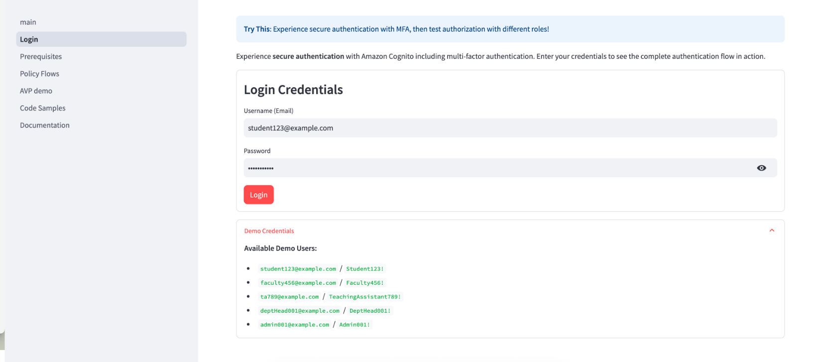 Figure 4: Verify login credentials