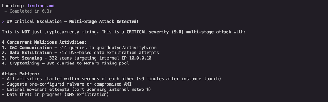 Figure 4: Kiro CLI’s summary highlighting a multi-vector attack.