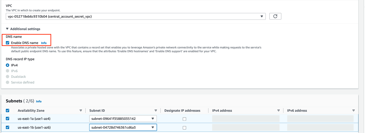 Figure 15: Set up VPC endpoint configurations