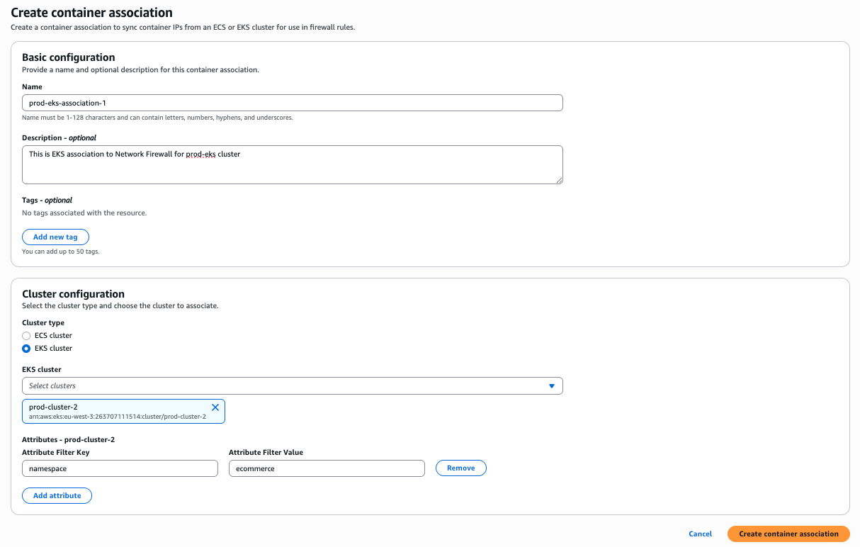 Figure 1: Create container association