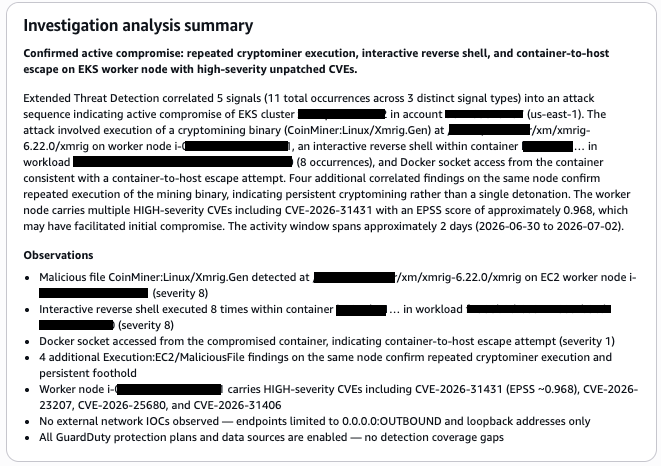 Figure 7: Summary section of the assessment