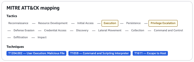 Figure 8: MITRE ATT&CK mapping section of the assessment