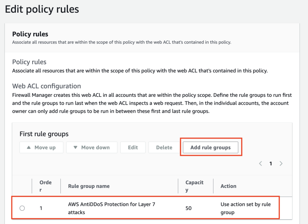 Figure 1: AntiDDoS enabled