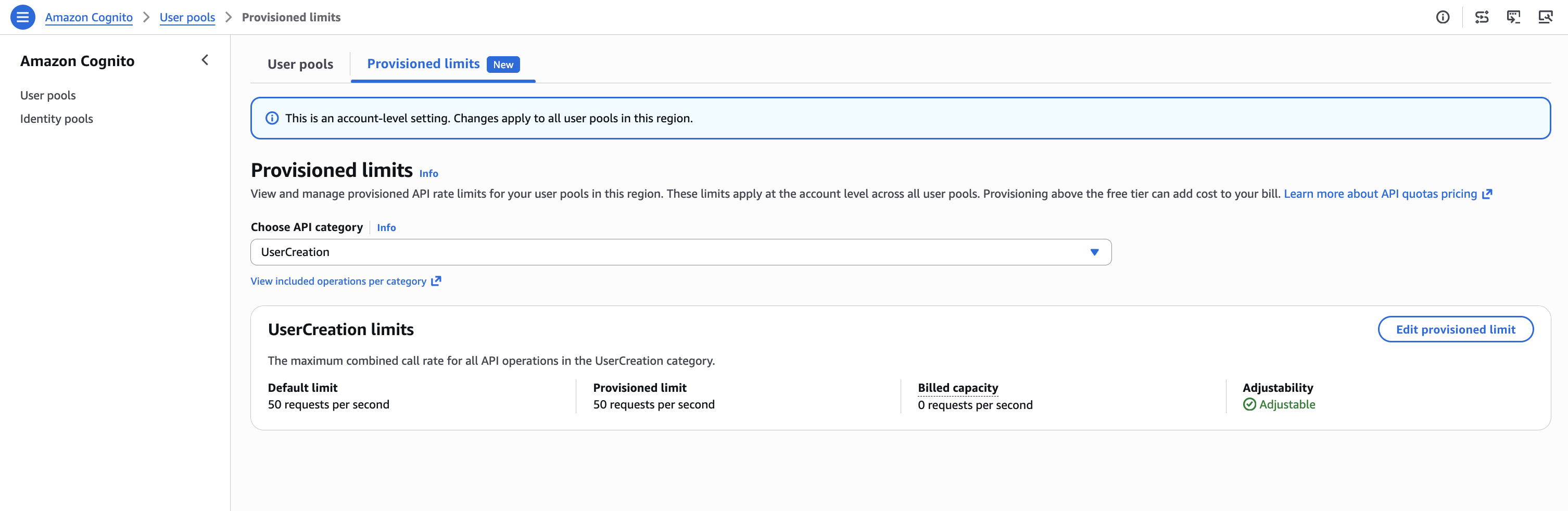 Figure 2: UserCreation with default values