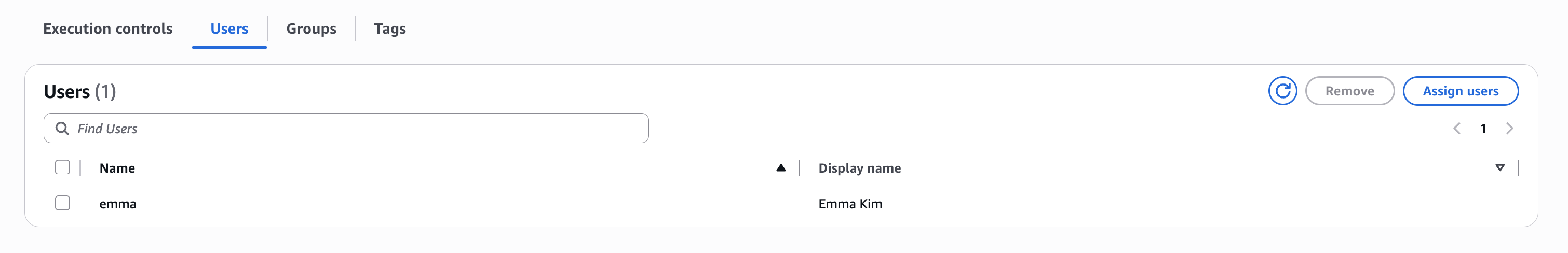 Athena tip-workgroup에 할당된 테스트 사용자