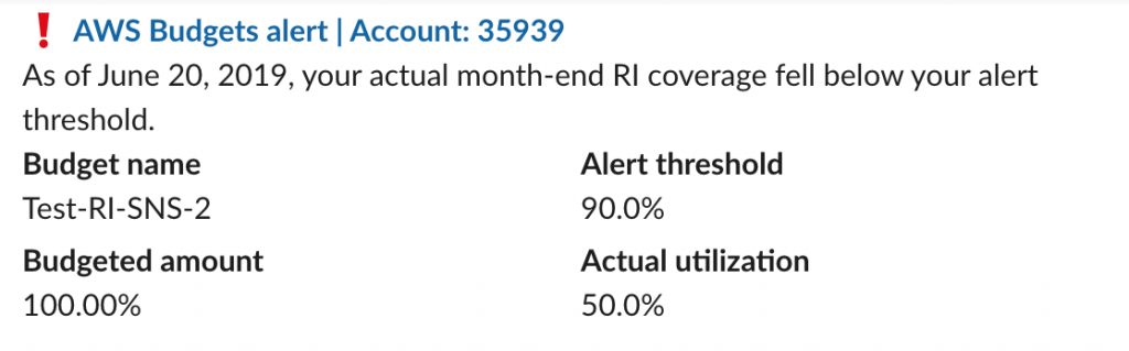 AWS Budgets Alert Slack Alerting