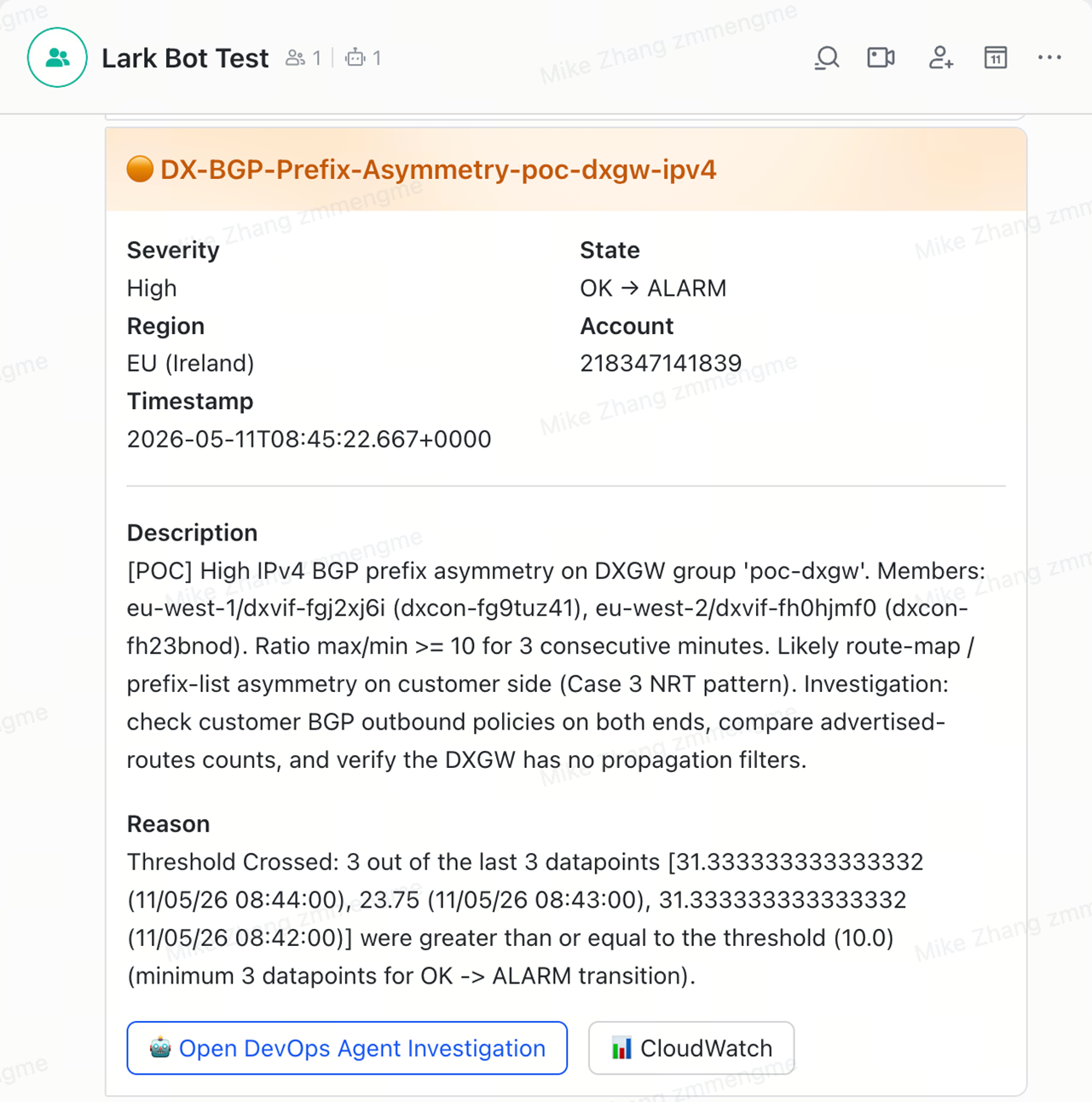 AWS DevOps Agent × MCP Server：打通混合云网络排障的最后一公里
