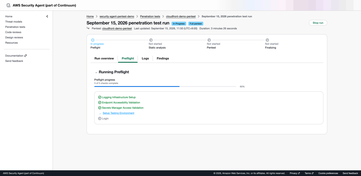 图 8:AWS 测试环境中的 Preflight 检查项目(us-west-2)