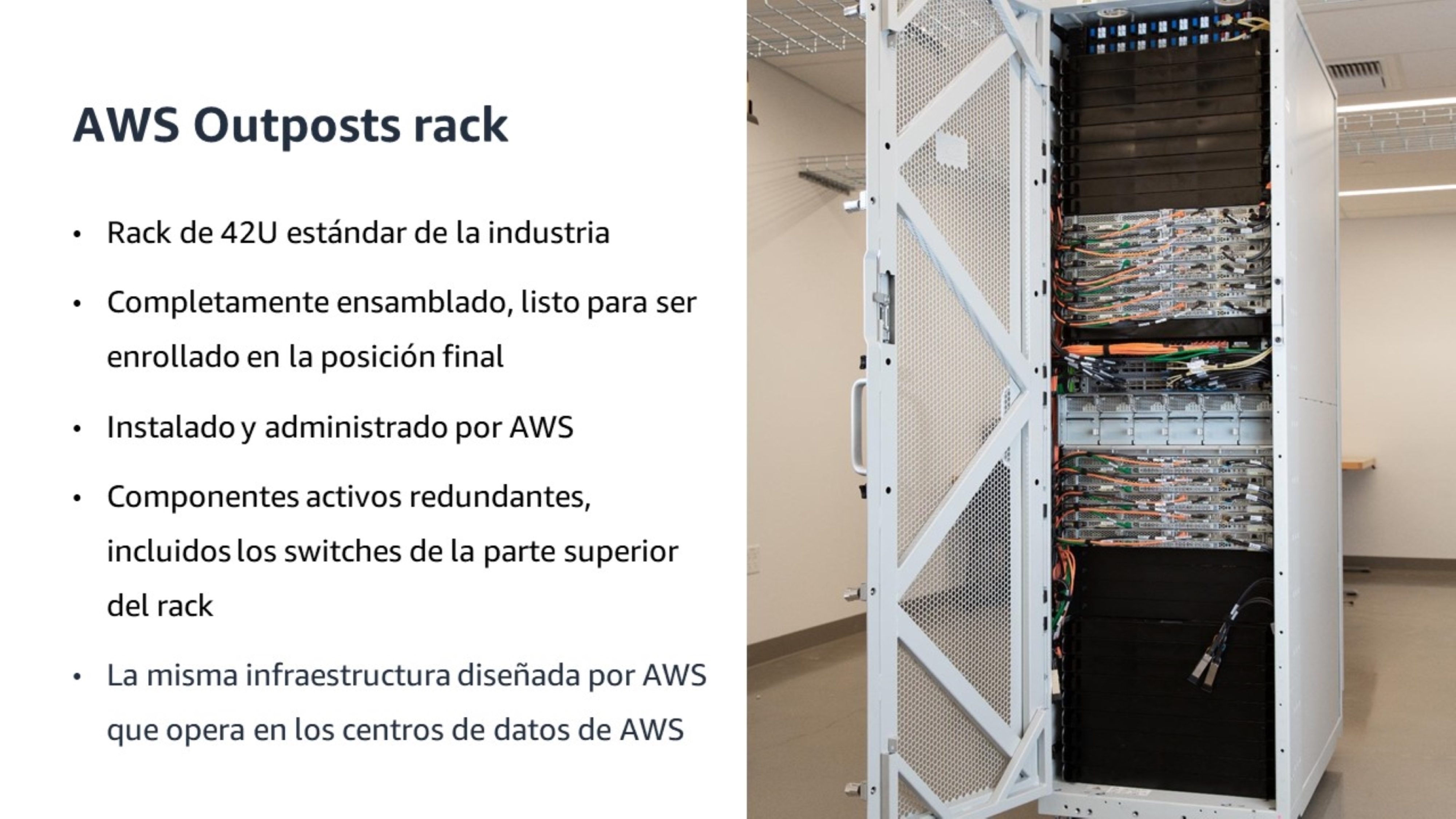 Especificaciones del rack de AWS Outposts