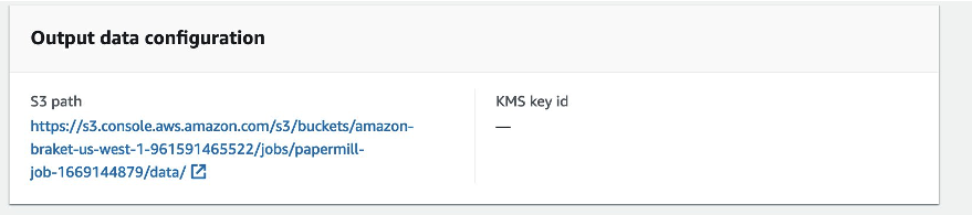 Figure 6: S3 path to download the job results.