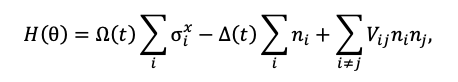 The time dependence of the rabi frequency and laser detuning using a Hamiltonian.