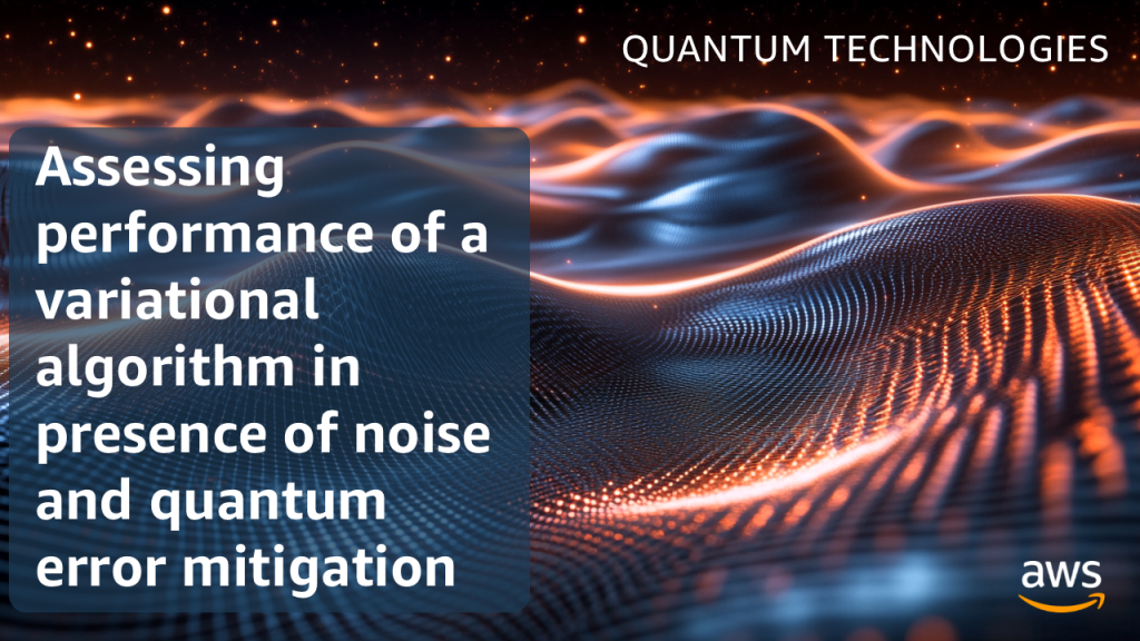 Assessing performance of a variational algorithm in presence of noise and quantum error mitigation