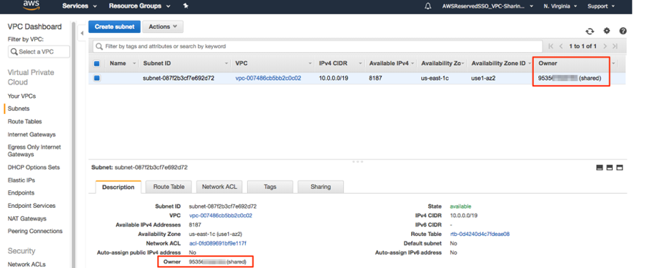 AWS Virtual Private Cloud Screenshot