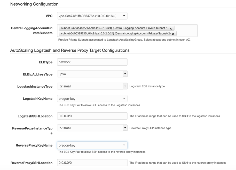 Networking, Autoscaling logstash and Reverse proxy target configurations