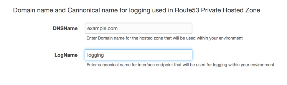 DNS entry for logging used in Route53 private hosted zone