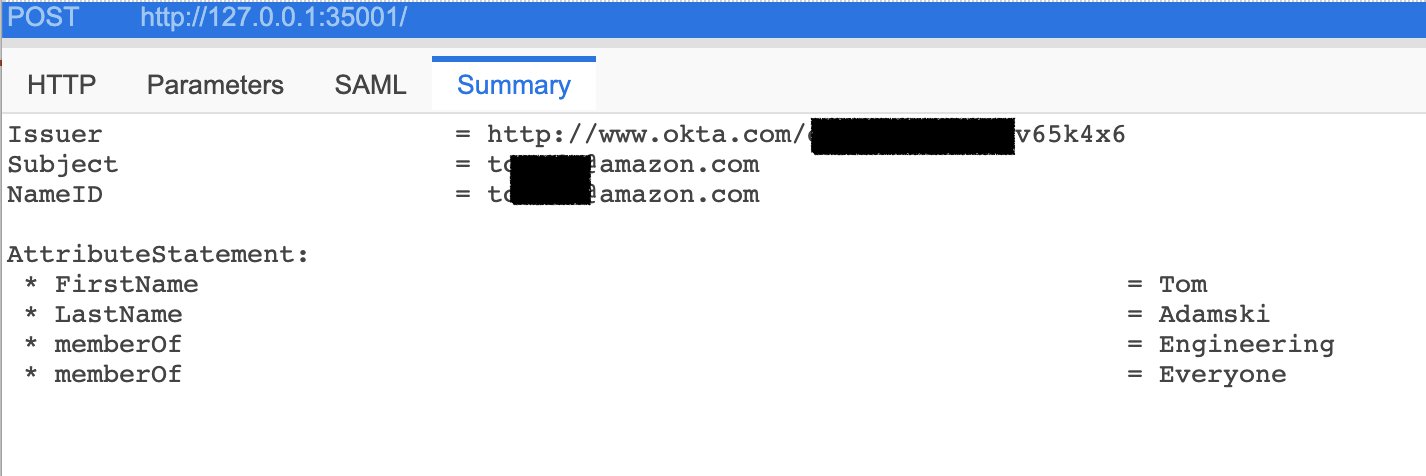 SAML tracer UI showing assertion details issuer subject nameid f name l name and member of = engineering and member of = everyone